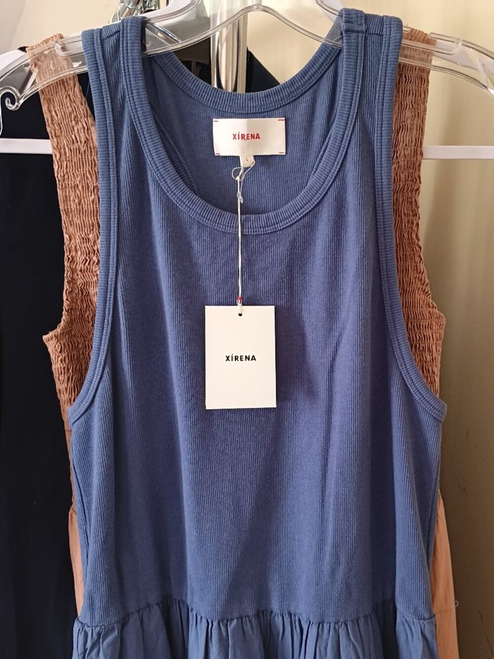 NWT XIRENA Flynn Tank Dress in Marlin Blue Cotton Maxi Size Large - Picture 5 of 15